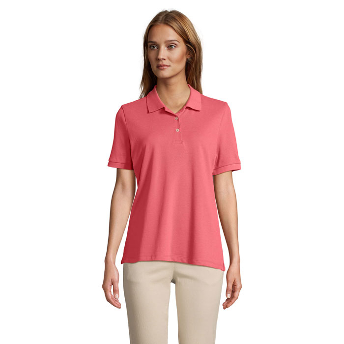 Polo publicitaire pour Femme coton PACIFIC Folk pink twin